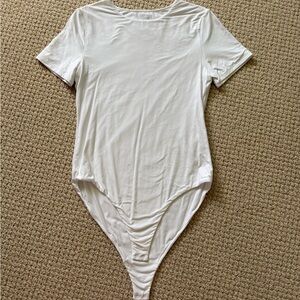 Classic White Short Sleeve Bodysuit - Smooth Everyday Staple